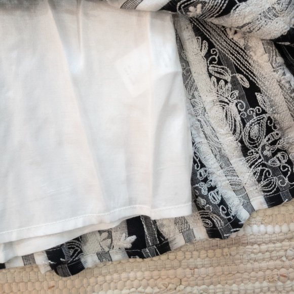 Plenty by Tracy Reese B&W Stripe Embroidered Flare Dress Size 8 Like New - Picture 9 of 12